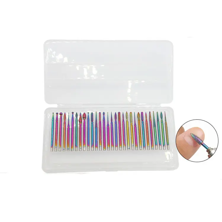 WELLFLYER NADR-079 New Colorido Emery Nail Drill Bits 30pcs Set Elétrica Nail Drill Acessórios Manicure Grinder Polimento Ferramentas