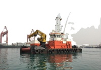 Grue hydraulique pliante robuste pour travaux de dragage, bateaux de travail et applications de manutention portuaire