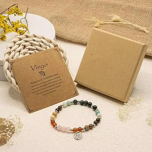 <span class=keywords><strong>Bracciale</strong></span> da donna con perline dei dodici segni zodiacali <span class=keywords><strong>e</strong></span> cristalli, combinazione <span class=keywords><strong>ametista</strong></span>, verde, <span class=keywords><strong>oro</strong></span> <span class=keywords><strong>e</strong></span> bronzo, in acciaio inossidabile, alla moda per matrimoni - Product Image 3