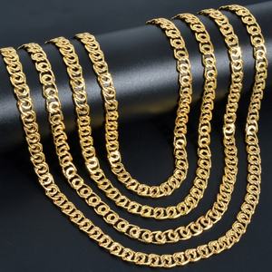 Collar de Cadena de Eslabones Chapado en Oro de 14K, Joyería de Moda Simple para Parejas, Venta al por Mayor, Unisex - Product Image 3