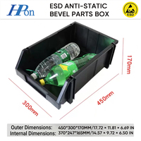 Boîte à bords biseautés antistatique et résistante à la corrosion Haoputon 450*300*170 pour le stockage de petits composants