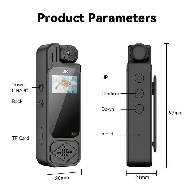 Mini Portable 2K WiFi Sports Camera with CMOS Sensor Night Vision 180 Rotation Infrared for Camcorder