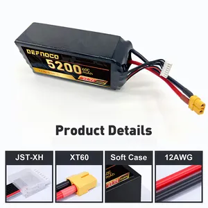 Factory Price High Performance Top Quality 5200mah 60c 22.2v 6s EC5 XT60 Rc Lipo Battery For Large Planes Helis Quads FPV Drone