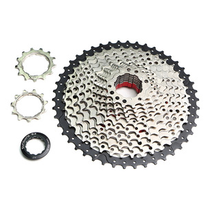 Cassette de <span class=keywords><strong>vélo</strong></span> 12 <span class=keywords><strong>vitesses</strong></span> en acier usiné CNC avec finition nickelée, 11-46 dents pour <span class=keywords><strong>roue</strong></span> <span class=keywords><strong>libre</strong></span> de VTT - Product Image 2
