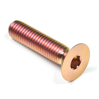 Baut Motor Titanium Berkualitas Tinggi M3 M4 M5 M6 M10 Kepala Datar Soket Sekrup Titanium Dengan Washer