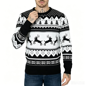 Maglione di Lusso in <span class=keywords><strong>Lurex</strong></span> per Uomo, Vestibilità Slim, Maniche Lunghe, Moda Streetwear, Pullover Maschile per Uso Quotidiano - Product Image 1