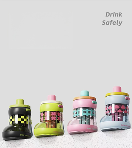 Bouteille d'eau en plastique pour enfants avec paille, mignonne et ergonomique, idéale pour le sport et le camping – Approvisionnement direct usine - Product Image 4