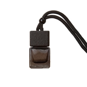 8ML Black Hollow Metal Lid Square Hanging <b>Car</b> Interior <b>Diffuser</b> Bottle Pendant - Product Image 2