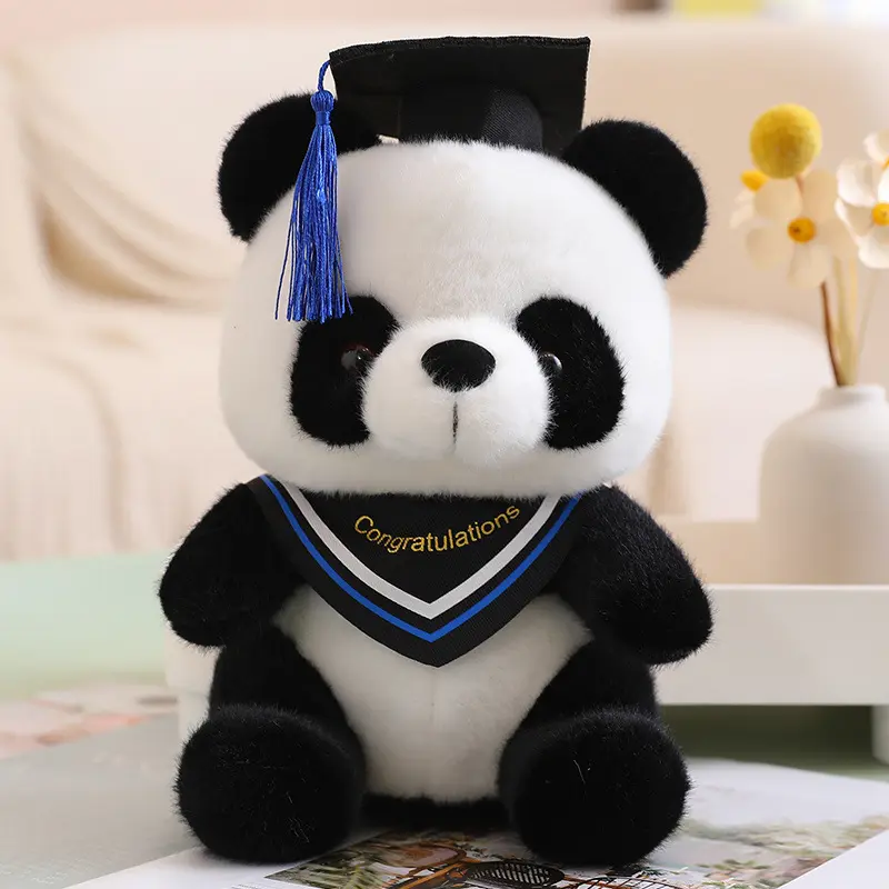 25M Ropa creativa Doctor sombrero Panda juguete de peluche lindo pajarita Dr. oso muñeca Universidad graduación temporada vestido regalo para estudiantes