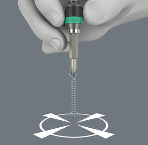 Portapuntas telescópico Wera Kraftform Kompakt de 1/4 pulgadas, cromo, plástico, OEM disponible, destornillador Force-Fit, fijación versátil y rápida - Product Image 4