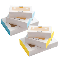 Boîtes en papier alimentaire blanc recyclables personnalisées, boîtes à pâtisserie, boîtes à gaufres, emballages à emporter, logo personnalisé, boîte à tarte aux œufs avec fenêtre
