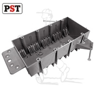 Boîtier électrique 1 poste en PVC avec clous intégrés, non métallique, IP54, gris, pour usage extérieur