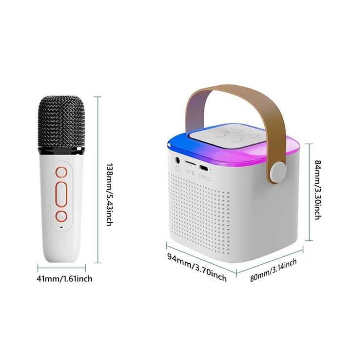 Small Bluetooth Speaker JYX Karaoke Machine With Two Wireless