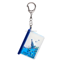 Porte-clés 3D animaux marins à paillettes liquides flottantes, thème océan, pendentif en acrylique, vente en gros, bateau et poisson flottant à l'intérieur avec accessoires