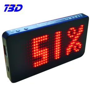 OEM new rechargeable power bank with scrolling message LED display screen led charge indicator