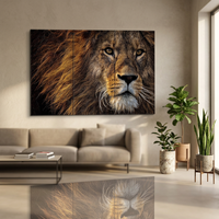Panneaux Acoustiques Décoratifs Modernes en Fibre de Polyester à Motif Lion, Peinture Murale Artistique, Panneaux Absorbants du Son pour Salon et Chambre à Coucher, Personnalisables