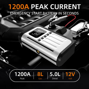 Démarreur de voiture et camion <span class=keywords><strong>4</strong></span>-en-1 avec pompe à air 12V, batterie externe multifonctionnelle 1200A à courant de crête pour réparation d'urgence en voyage et sur route - Product Image 6