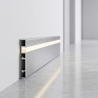 Plinthe LED en aluminium avec source lumineuse dissimulée pour hôpitaux et espaces publics