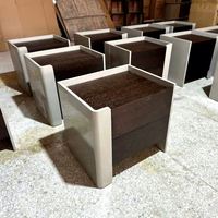 Table de chevet d'angle en bois massif, table de chevet moderne en acier inoxydable pour appartement, maison, hôtel, meubles