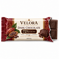 Sachets d'emballage personnalisés imprimés pour barres chocolatées, refermables, avec estampage doré, pour barres de bonbons et barres de snacks