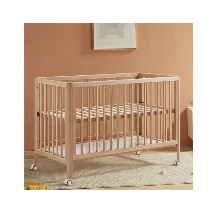 경쟁력있는 가격 유아 가구 침대 나무 침대 유아용 침대 아이 3 1 조절 단단한 나무 아기 침대 접이식 아기 침대