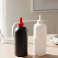 Bouteille de sauce en plastique HDPE de qualité alimentaire avec logo personnalisé, 300 ml, 500 ml, bouteille de distribution avec buse à visser, bouteille d'extrusion