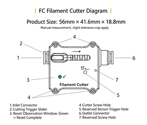Cortador de Filamento Anti-Atascos FC, Sensor Universal de 1.75mm para Impresoras Bambu ELEGOO PLA PETG, Compatible con Alimentadores Automáticos de Terceros - Product Image 6