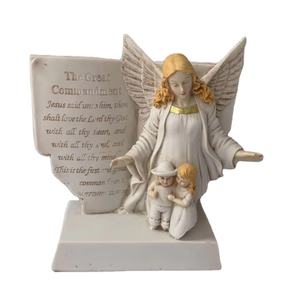 Figura personalizada de la Sagrada Familia, resina católica, libro religioso, estatua de Ángel - Product Image 1