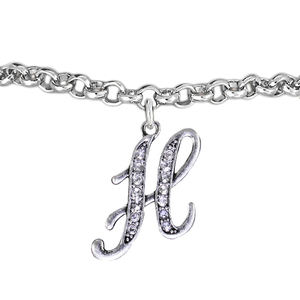 Venta directa de fábrica Metal Crystal 26 Letra inglesa H Inicial Capital Palabras Charm Pulsera Joyería <span class=keywords><strong>Moda</strong></span> - Product Image 1