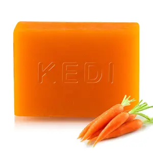 Saponette sapone naturale all'ingrosso con etichetta privata sapone alla carota sbiancante per la pelle
