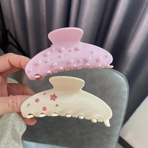 Di nuovo moda simpatici fermagli per capelli con stella di perle per donne e ragazze accessori per capelli con conchiglia di acetato francese - Product Image 3