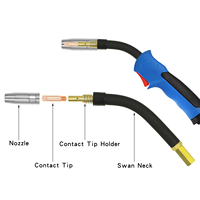 Antorcha de Soldadura con Protección de Gas de Estilo Europeo 15AK Czcarlin Conductive Nozzlev, Recubierta de Cobre, Sin Garantía