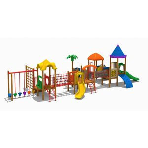 Commercial Outdoor Amusement Park Equipment Large Tunnel <strong>Wooden</strong> <strong>House</strong> for Children <strong>Wooden</strong> Outdoor Playground - Product Image 1
