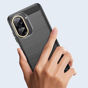 เคสสำหรับ redmi A5 4G, คาร์บอนไฟเบอร์ TPU ดูดซับแรงกระแทกดีไซน์สีดำพร้อมอุปกรณ์ป้องกันหน้าจอ - Product Image 3