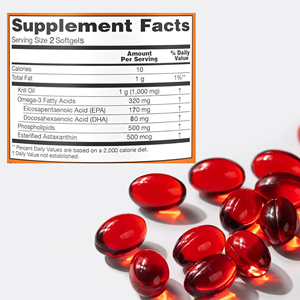 Capsules de Gel Doux d'Huile de Krill Antarctique 1000mg avec Logo OEM, Huile de Poisson Oméga 3 DHA EPA pour les Articulations et la Santé Cardiovasculaire - Product Image 2