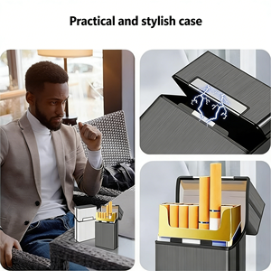 Étui à cigarettes (lot de 2), interrupteur magnétique, étui pour 20 cigarettes pour hommes et femmes, accessoires pour fumeurs - Product Image 3