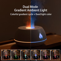 Nouveau diffuseur d'huiles essentielles à flamme simulée alimenté par USB, dégradé sept couleurs, humidificateur ultrasonique d'aromathérapie 130 ml pour la maison