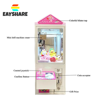 Vente en gros pas cher prix nouveau style mini peluche cadeau grue griffe avec accepteur de billets machine de jeu à pièces