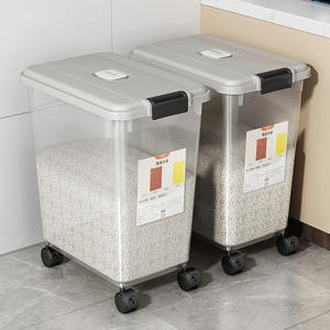 Seau à riz, récipient de stockage hermétique pour la maison, 6L7L, couvercle rectangulaire hermétique pour riz, farine, céréales - Product Image 4