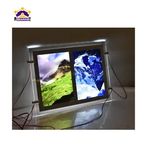 Custom led crystal advertising light boxes signs for real estate hanging single side double side illuminated signs