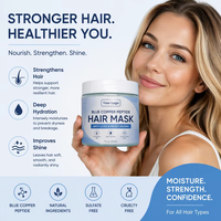 Krim Perawatan Rambut Private Label Blue Copper Peptide untuk Menutrisi Kulit Kepala, Menghaluskan Akar Rambut, Formula 2-IN-1, Masker Perbaikan Rambut