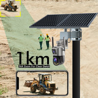 Caméra de surveillance solaire TecDeft PTZ 360 degrés, caméra de surveillance de sentier CCTV 8MP 4K Full HD longue portée, caméra solaire extérieure 4G Wifi