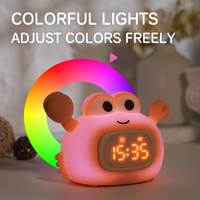 Crab Smart Wecker mit Farbigem Nachtlicht, Sanftes Aufwachen Schlaftraining, Wiederaufladbare Silikon Niedliche Tier-Tischlampe