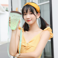 Creatieve Kawaii Ijslolly Fruitvormige Waterfles Voor Kinderen Bpa Materiaal Met Rietje Riem Schattige Ijslollybekers