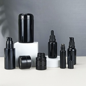 Bouteille en verre UV noir violet foncé à large ouverture avec couvercle à vis, disponible en 5ml, 10ml, 15g, 30g, 50g, 60g, 100g, 120g, 200g, 250g, 500g - Product Image 3