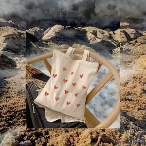 Sac fourre-tout moyen en toile 100 % coton, pliable, artisanal, motif dessin animé, esthétique minimaliste Aiyi, cadeau idéal pour les amoureux, vente en gros usine - Product Image 3