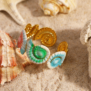 Ocean Theme Seashell Star Bracelet 18k Gold Plated Women's Jewelry <b>Beach</b> Fashion <b>Accessory</b> - Product Image 4