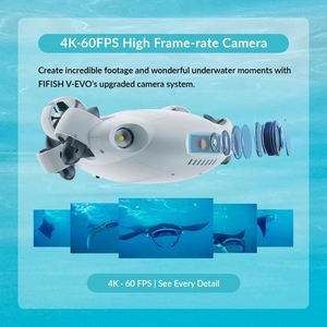 QYSEA FIFISH V-EVO 4K 60FPS 166° Ultra Wide Viewing Angle Underwater <b>Robot</b> RVO - Product Image 5