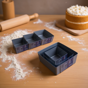 MNJ Square Cake Pan 10x4cm 8x4cm 6x4cm Set of 12pcs for Baking - Product Image 2