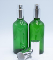 Flacon diffuseur d'huile essentielle en verre vert de 100 ml, flacon vide de 1,7 oz, atomiseur de parfum givré, vaporisateur fin à brume fine, vaporisateur en aluminium pour huile